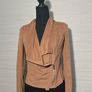 Blank NYC Women's Brown Faux Suede Jacket